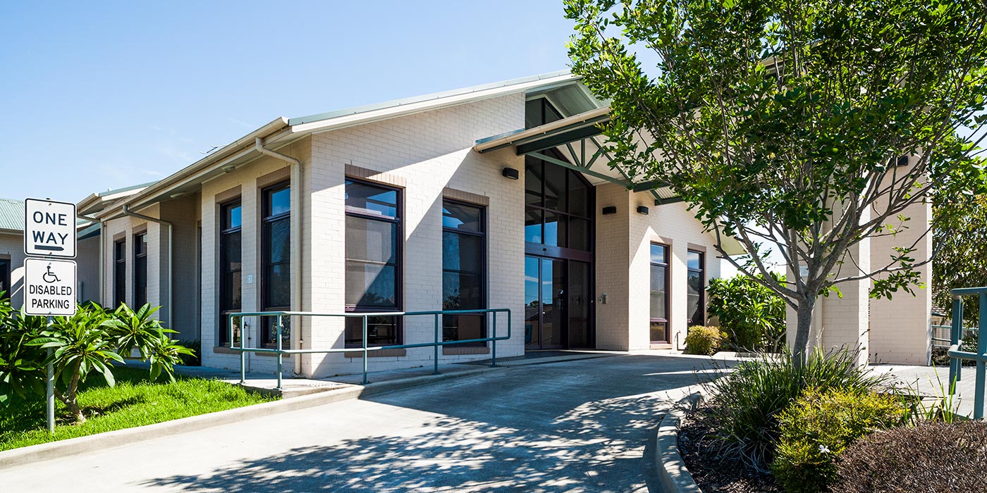 The welcoming front entrance of Whiddon's Wingham residential care home.