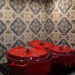 Pots on the stove in an aged care kitchen