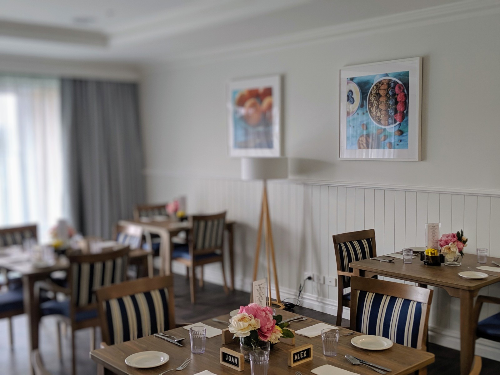 Household living model dining room in aged care home