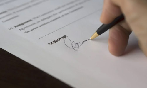 Signing a document