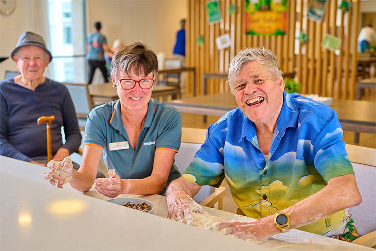 whiddon resident employee cooking fun