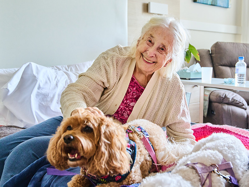Volunteers running Pet Therapy program with Whiddon Residents 