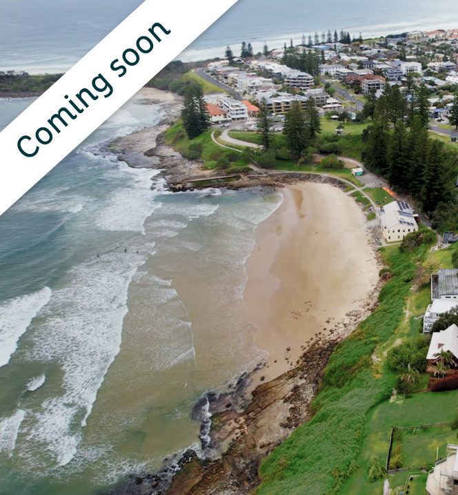 Aerial view of Yamba coastline