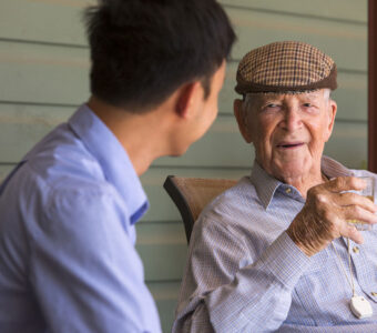 Whiddon Employee and a resident having a chat